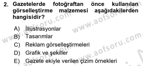 Fotoğrafın Kullanım Alanları Dersi 2021 - 2022 Yılı (Vize) Ara Sınav Soruları 2. Soru