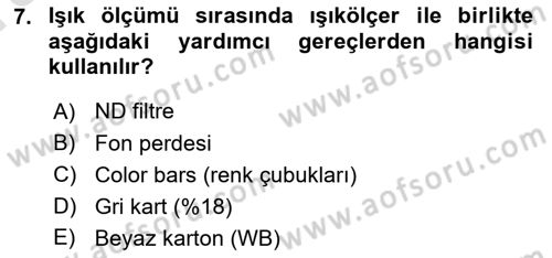 Fotoğrafın Kullanım Alanları Dersi 2021 - 2022 Yılı (Vize) Ara Sınav Soruları 7. Soru