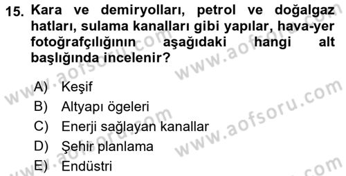 Fotoğrafın Kullanım Alanları Dersi Ara Sınavı Deneme Sınav Soruları 15. Soru
