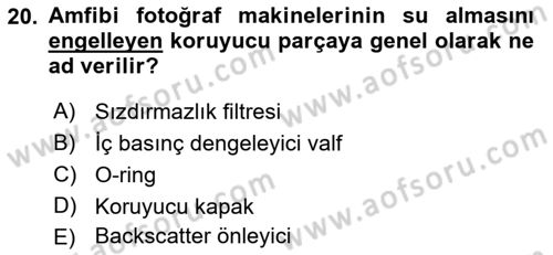 Fotoğrafın Kullanım Alanları Dersi Ara Sınavı Deneme Sınav Soruları 20. Soru