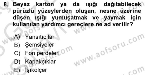 Fotoğrafın Kullanım Alanları Dersi 2022 - 2023 Yılı (Vize) Ara Sınav Soruları 8. Soru