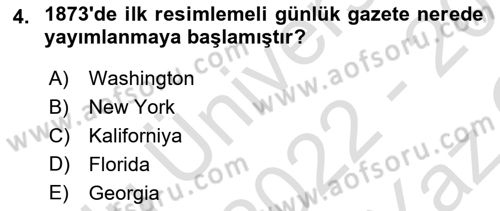 Fotoğrafın Kullanım Alanları Dersi 2022 - 2023 Yılı Yaz Okulu Sınav Soruları 4. Soru
