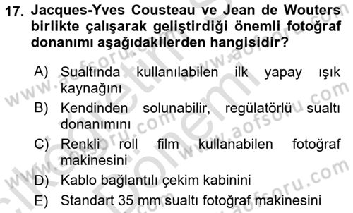 Fotoğrafın Kullanım Alanları Dersi Ara Sınavı Deneme Sınav Soruları 17. Soru