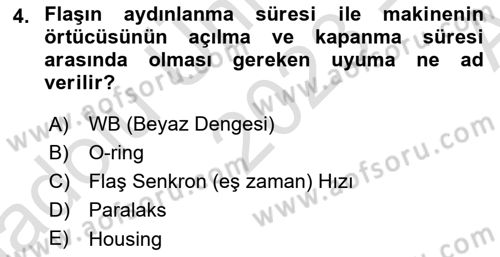 Fotoğrafın Kullanım Alanları Dersi Ara Sınavı Deneme Sınav Soruları 4. Soru