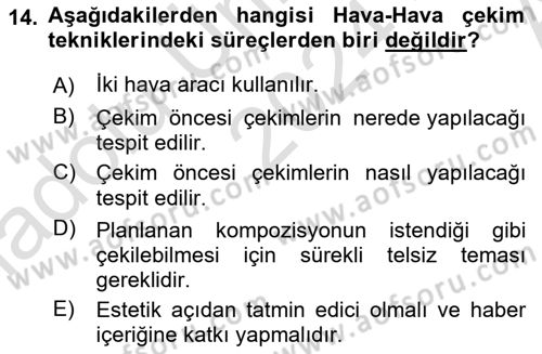 Fotoğrafın Kullanım Alanları Dersi 2024 - 2025 Yılı (Vize) Ara Sınav Soruları 14. Soru