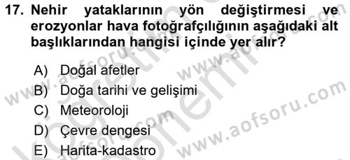 Fotoğrafın Kullanım Alanları Dersi 2024 - 2025 Yılı (Vize) Ara Sınav Soruları 17. Soru