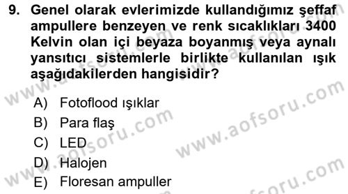 Fotoğrafın Kullanım Alanları Dersi 2024 - 2025 Yılı (Final) Dönem Sonu Sınav Soruları 9. Soru