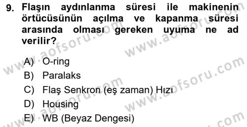 Fotoğrafın Kullanım Alanları Dersi 2024 - 2025 Yılı Yaz Okulu Sınav Soruları 9. Soru
