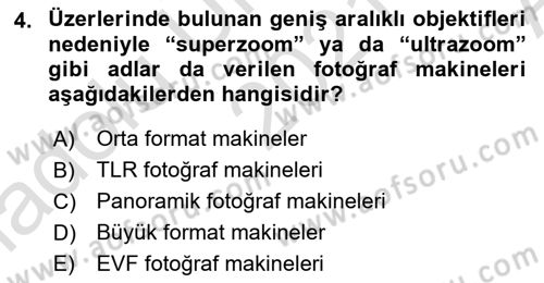 Sayısal Fotoğraf Makineleri Dersi 2021 - 2022 Yılı (Vize) Ara Sınavı 4. Soru