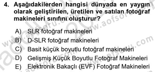 Sayısal Fotoğraf Makineleri Dersi 2023 - 2024 Yılı (Vize) Ara Sınavı 4. Soru