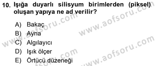 Sayısal Fotoğraf Makineleri Dersi 2024 - 2025 Yılı (Vize) Ara Sınav Soruları 10. Soru