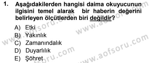 Basın Fotoğrafçılığı Dersi 2012 - 2013 Yılı (Vize) Ara Sınav Soruları 1. Soru