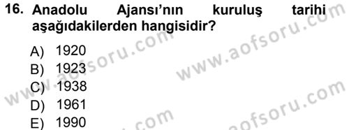 Basın Fotoğrafçılığı Dersi 2012 - 2013 Yılı (Final) Dönem Sonu Sınav Soruları 16. Soru