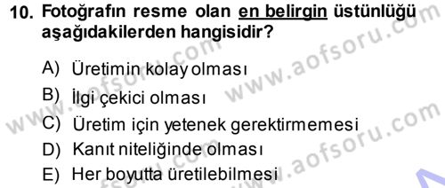 Basın Fotoğrafçılığı Dersi 2013 - 2014 Yılı (Vize) Ara Sınav Soruları 10. Soru