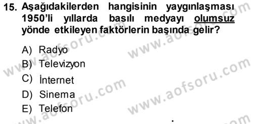 Basın Fotoğrafçılığı Dersi 2013 - 2014 Yılı (Vize) Ara Sınav Soruları 15. Soru
