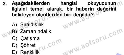 Basın Fotoğrafçılığı Dersi 2013 - 2014 Yılı (Vize) Ara Sınav Soruları 2. Soru