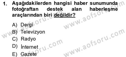 Basın Fotoğrafçılığı Dersi 2014 - 2015 Yılı (Vize) Ara Sınav Soruları 1. Soru