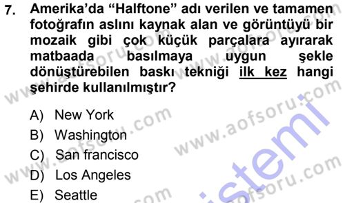 Basın Fotoğrafçılığı Dersi 2014 - 2015 Yılı (Vize) Ara Sınav Soruları 7. Soru