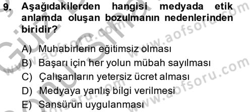 Basın Fotoğrafçılığı Dersi 2014 - 2015 Yılı (Final) Dönem Sonu Sınav Soruları 9. Soru