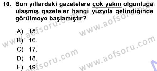 Basın Fotoğrafçılığı Dersi 2015 - 2016 Yılı (Vize) Ara Sınav Soruları 10. Soru
