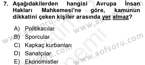 Basın Fotoğrafçılığı Dersi 2016 - 2017 Yılı (Final) Dönem Sonu Sınav Soruları 7. Soru