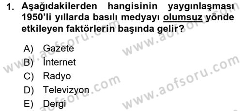 Basın Fotoğrafçılığı Dersi 2017 - 2018 Yılı 3 Ders Sınav Soruları 1. Soru