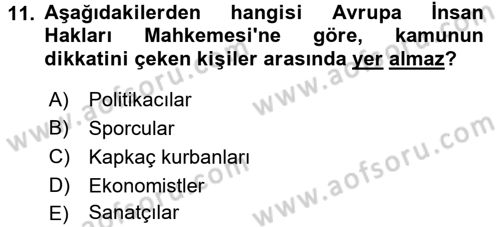 Basın Fotoğrafçılığı Dersi 2017 - 2018 Yılı 3 Ders Sınav Soruları 11. Soru