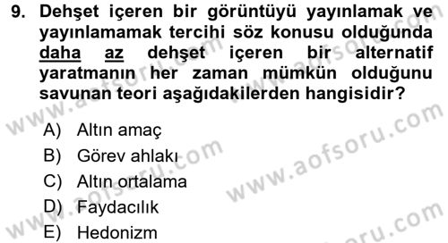 Basın Fotoğrafçılığı Dersi 2017 - 2018 Yılı 3 Ders Sınav Soruları 9. Soru