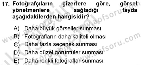 Basın Fotoğrafçılığı Dersi 2017 - 2018 Yılı (Vize) Ara Sınav Soruları 17. Soru