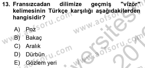 Basın Fotoğrafçılığı Dersi 2018 - 2019 Yılı Yaz Okulu Sınav Soruları 13. Soru