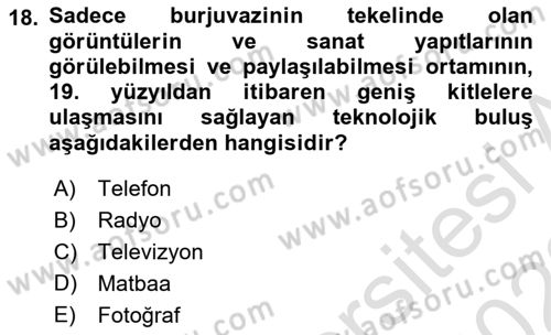 Basın Fotoğrafçılığı Dersi 2021 - 2022 Yılı (Vize) Ara Sınav Soruları 18. Soru