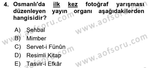 Basın Fotoğrafçılığı Dersi 2021 - 2022 Yılı (Final) Dönem Sonu Sınav Soruları 4. Soru