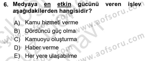 Basın Fotoğrafçılığı Dersi 2021 - 2022 Yılı (Final) Dönem Sonu Sınav Soruları 6. Soru