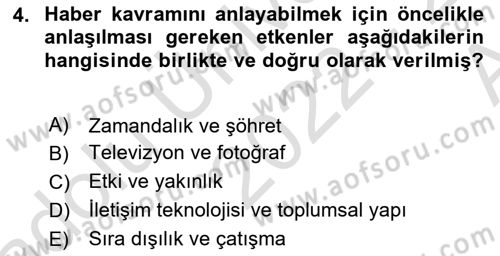 Basın Fotoğrafçılığı Dersi 2022 - 2023 Yılı (Vize) Ara Sınav Soruları 4. Soru