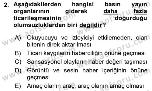 Basın Fotoğrafçılığı Dersi 2022 - 2023 Yılı (Final) Dönem Sonu Sınav Soruları 2. Soru