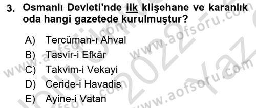 Basın Fotoğrafçılığı Dersi 2022 - 2023 Yılı Yaz Okulu Sınav Soruları 3. Soru