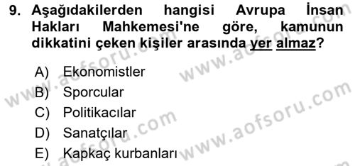 Basın Fotoğrafçılığı Dersi 2023 - 2024 Yılı Yaz Okulu Sınav Soruları 9. Soru
