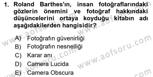 Basın Fotoğrafçılığı Dersi 2024 - 2025 Yılı (Vize) Ara Sınav Soruları 1. Soru