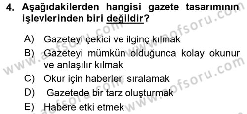 Basın Fotoğrafçılığı Dersi 2024 - 2025 Yılı (Vize) Ara Sınav Soruları 4. Soru