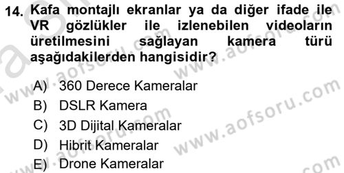  Sayısal Görüntüleme Teknolojileri Dersi Ara Sınavı Deneme Sınav Soruları 14. Soru