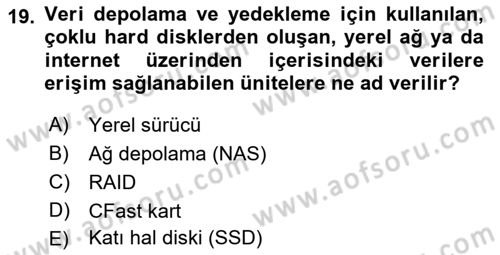  Sayısal Görüntüleme Teknolojileri Dersi Ara Sınavı Deneme Sınav Soruları 19. Soru