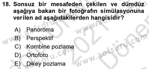  Sayısal Görüntüleme Teknolojileri Dersi 2021 - 2022 Yılı (Final) Dönem Sonu Sınav Soruları 18. Soru