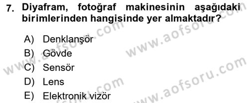  Sayısal Görüntüleme Teknolojileri Dersi 2021 - 2022 Yılı (Final) Dönem Sonu Sınav Soruları 7. Soru