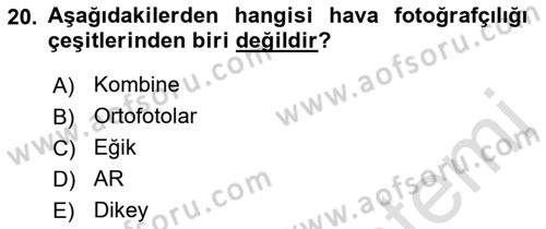  Sayısal Görüntüleme Teknolojileri Dersi 2021 - 2022 Yılı Yaz Okulu Sınavı 20. Soru