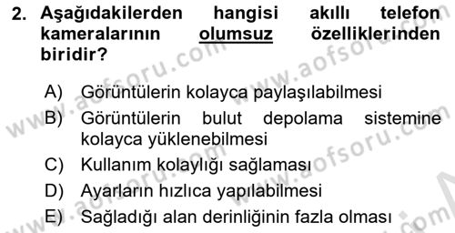  Sayısal Görüntüleme Teknolojileri Dersi Ara Sınavı Deneme Sınav Soruları 2. Soru