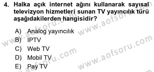  Sayısal Görüntüleme Teknolojileri Dersi Ara Sınavı Deneme Sınav Soruları 4. Soru
