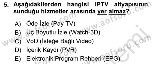  Sayısal Görüntüleme Teknolojileri Dersi Ara Sınavı Deneme Sınav Soruları 5. Soru