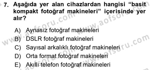  Sayısal Görüntüleme Teknolojileri Dersi 2022 - 2023 Yılı (Vize) Ara Sınavı 7. Soru