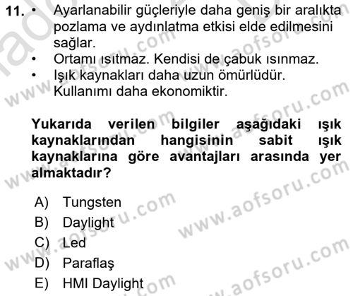  Sayısal Görüntüleme Teknolojileri Dersi 2022 - 2023 Yılı (Final) Dönem Sonu Sınav Soruları 11. Soru