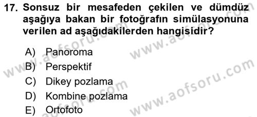  Sayısal Görüntüleme Teknolojileri Dersi 2022 - 2023 Yılı (Final) Dönem Sonu Sınav Soruları 17. Soru